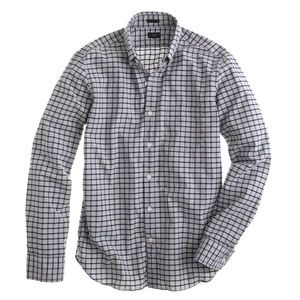 J. Crew Slim Secret Wash Classic Grid Button Down